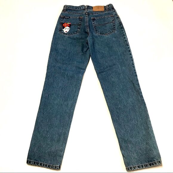 Vintage Jordache Frida Kahlo High Rise Mom Jeans Blue Artist Artsy Painter Sz 28 - Picture 3 of 14